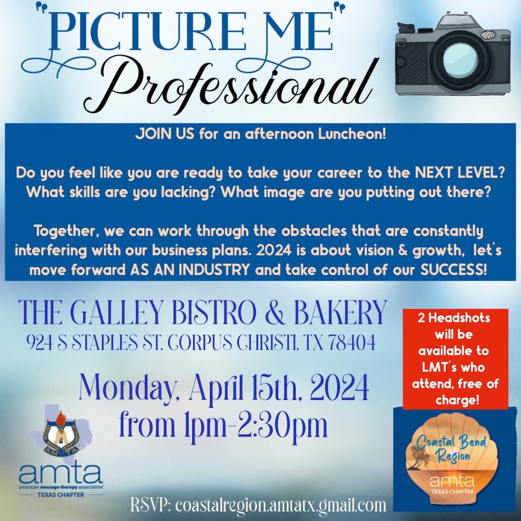 Coastal Bend April Meeting - Picture Me, Professional @ The Galley Bistro & Bakery